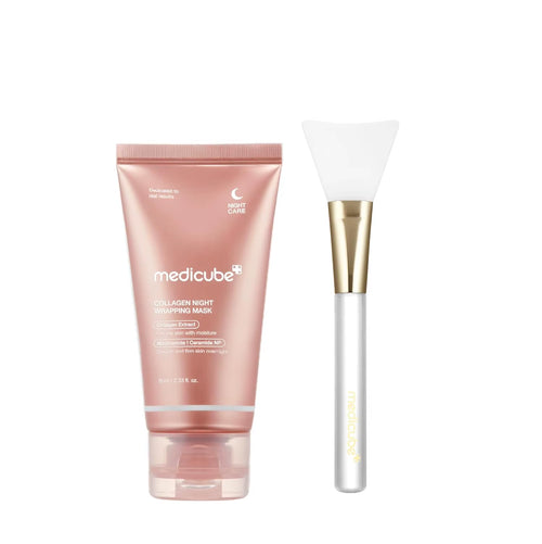 Free Brush Medicube Collagen Overnight Wrapping Peel off Facial Mask Reduces Sagging Dullness Collagen Korean Skin Care
